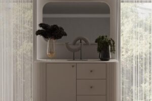 Komoda OLIVIO 1F 3S, Beż piaskowy